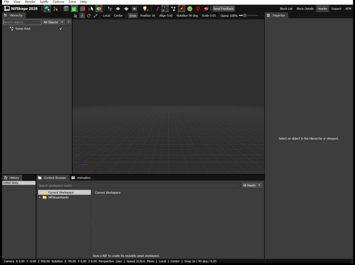 NifSkope 2026 game asset editor interface
